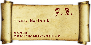 Frass Norbert névjegykártya